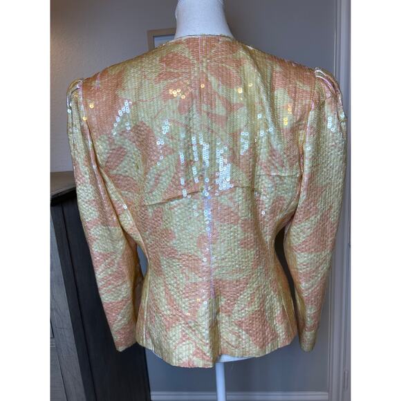Lillie Rubin | Vintage Yellow/Pink Sequins Blazer & Cami (2 pcs) | 12 - Picture 11 of 17